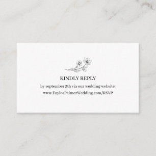 Cartão De Informações RSVP do Site de Casamento Minimalista Sophia Elega