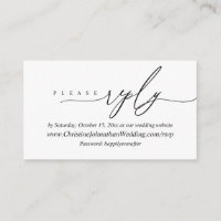 RSVP on-line, script preto mínimo moderno