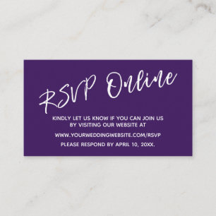 Cartão De Informações RSVP Online de Casal com Roxo