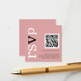 Cartão De Informações RSVP Online de Casamento de Rosa Dusty com Tipogra