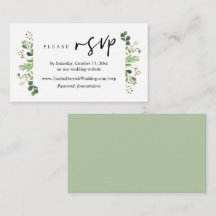 RSVP online, Envolvimento de greenery minimalista 