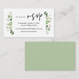 Cartão De Informações RSVP online, Envolvimento de greenery minimalista 