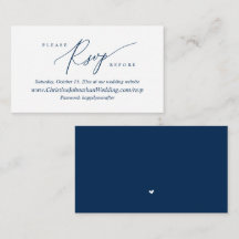 RSVP Online, Marinho Simples Moderno Fonte Azul