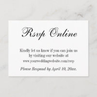 RSVP Online Simples Preto e Branco Elegante
