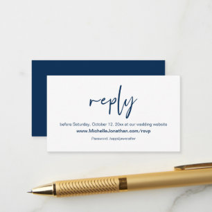 Cartão De Informações RSVP Online, Site de Casamento, Lembrete de Senha