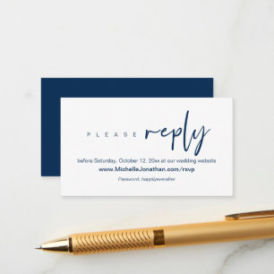 Cartão De Informações RSVP Online, Site de Casamento, Senha, Enc Moderno
