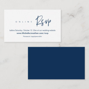 Cartão De Informações RSVP Online, Site de Casamento, Senha, Lembrete E