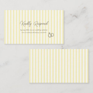 Cartão De Informações RSVP para Site de Casamento Elegante com Listras A