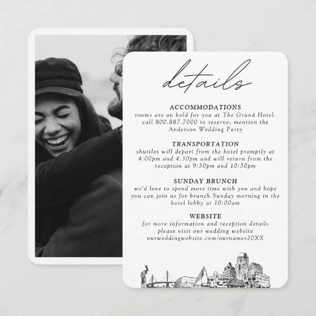 Cartão De Informações Rua. Casamento de Petersburgo Pequenos Detalhes Ve (Frente/Verso)