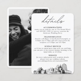 Cartão De Informações Rua, Paul Wedding Details Enclosure Card