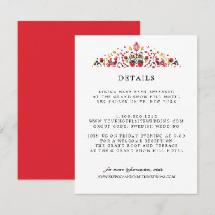 Cartão De Informações Russo Art Khokhloma WEDDING Detalhes do Convidado