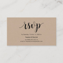 Cartão De Informações Russo Moderno, Kraft, Black Script, RSVP on-line