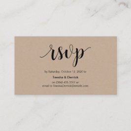 Cartão De Informações Russo Moderno, Kraft, Script Negro, RSVP de Casame