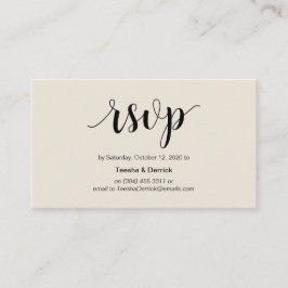 Cartão De Informações Russo Moderno, Negro e Creme, RSVP on-line