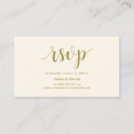 Cartão De Informações Russo moderno, script Dourado, RSVP online