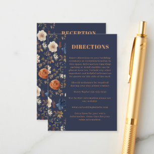 Cartão De Informações Rust Rust Blue Recepções Casamento