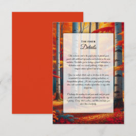 Cartão De Informações Rustic Birch Tree Fall Wedding