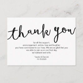 Cartão De Informações Rustic Black Script, Casamento Obrigado