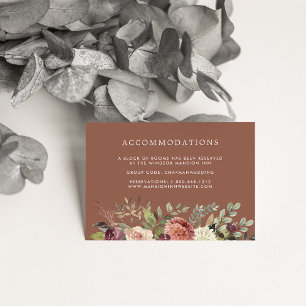 Cartão De Informações Rustic Bloom Alojamento De Hotel Wedding