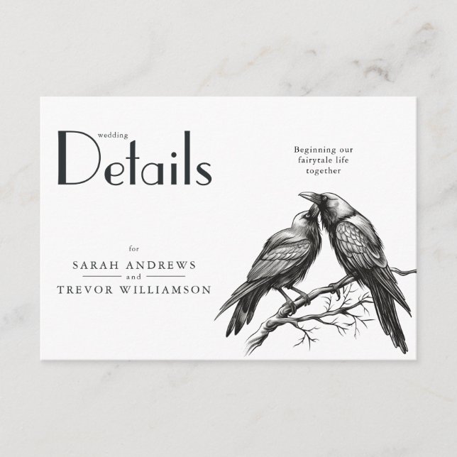 Cartão De Informações Rustic Boho Crow Lovers (Frente)