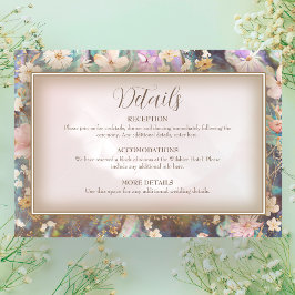 Cartão De Informações Rustic Boho Floral Wedding