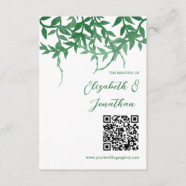 Cartão De Informações Rustic Botanical Leaves Wedding Registry