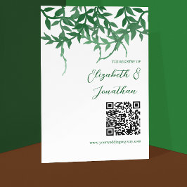 Cartão De Informações Rustic Botanical Leaves Wedding Registry