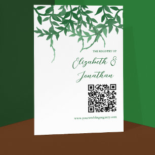 Cartão De Informações Rustic Botanical Leaves Wedding Registry