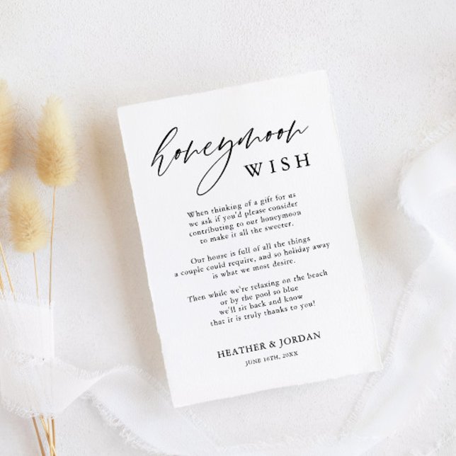 Cartão De Informações Rustic Calliografia Honeymoon Desejo (Criador carregado)