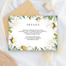 Cartão De Informações Rustic Daisies Floral Wedding Details