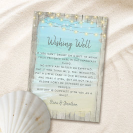 Cartão De Informações Rustic Destination Beach Wedding Wishing well