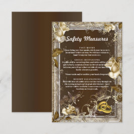 Cartão De Informações Rustic Elegance White Rose Safety Measures