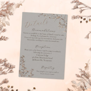 Cartão De Informações Rustic Elegant Sagebrush Wildflower Wedding Enclo