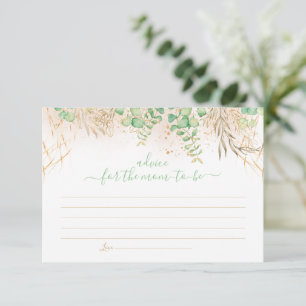 Cartão De Informações Rustic Eucalyptus Garland Chá de fraldas Balão Enc