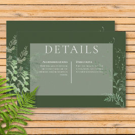 Cartão De Informações Rustic Fern Green Foliage Detalhes do Emerald Gree