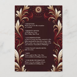 Cartão De Informações Rustic Fiesta Floral Rosa Casamento Espanhol