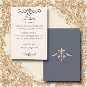 Cartão De Informações Rustic Filigree, Casamento