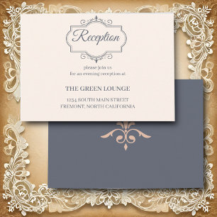 Cartão De Informações Rustic Filigree, Recepção de casamento