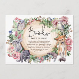 Cartão De Informações Rustic Floral Austrália Animal Livros para Bebê