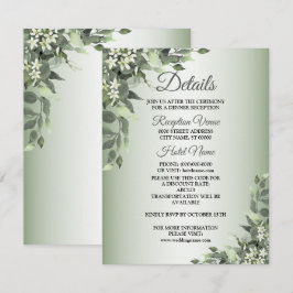 Cartão De Informações Rustic Floral Greenery Eucalyptus Leaves Details