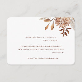 Cartão De Informações Rustic Floral Wedding Enclosure Card – Earthy Eleg