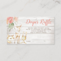 Rustic Floral Woodland Animal Rapariga Fralda Raff