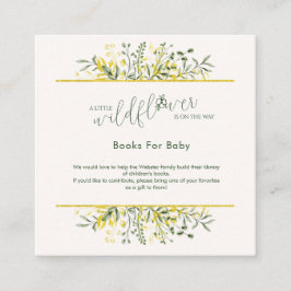 Cartão De Informações Rustic Golden Frame Wildflower Books for Baby 