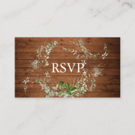 Cartão De Informações Rustic Greenery Wedding RSVP