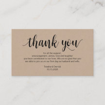 Rustic Kraft, Black Script, Casamento Obrigado