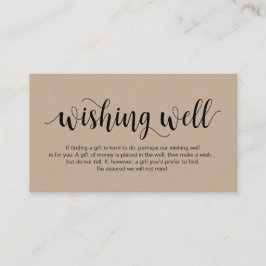Cartão De Informações Rustic Kraft, Black Script, Wishing Casado Bem