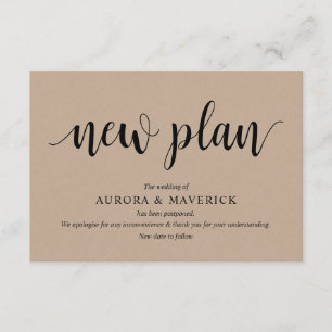 Cartão De Informações Rustic Kraft, Black, Wedding posterga, editável