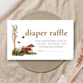 Cartão De Informações Rustic Mushroom Woodland Baby Shower Diaper Raffle