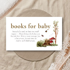 Cartão De Informações Rustic Mushroom Woodland Shower Books for Baby