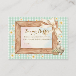 Cartão De Informações Rustic Silly Goose Baby Shower Diaper Raffle Card